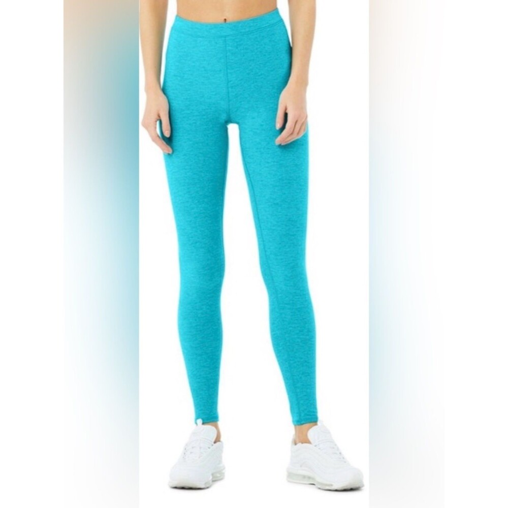 Alo Yoga High-Waist Alosoft Flow Leggings in Bright Aqua Heather